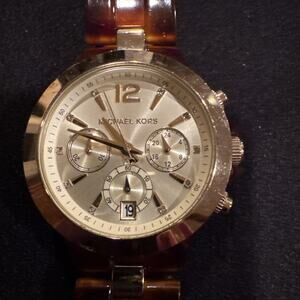 Michael Kors Ritz chronograph watch with a tortoise acetate strap